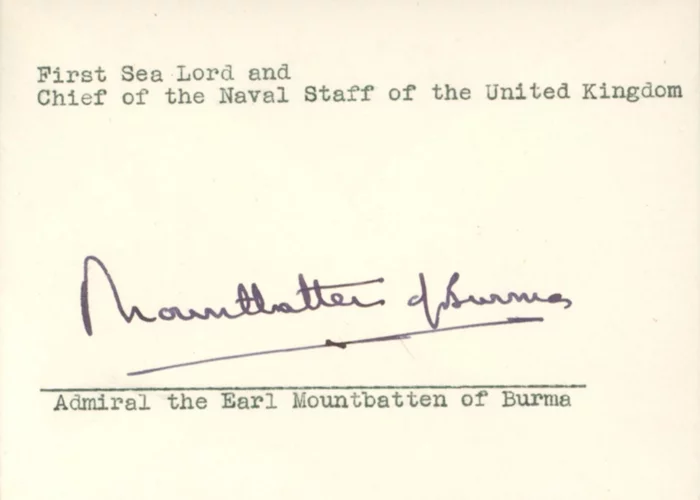Mountbatten of Burma autograph