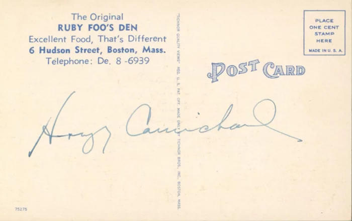 Hoagy Carmichael autograph
