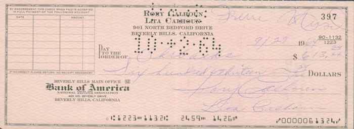 Rory Calhoun autograph