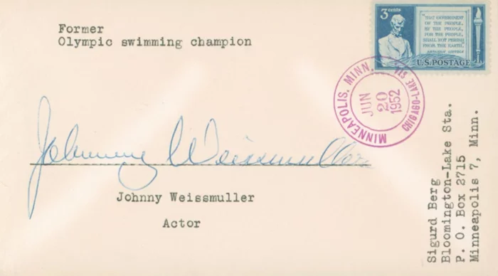 Johnny Weissmuller autograph