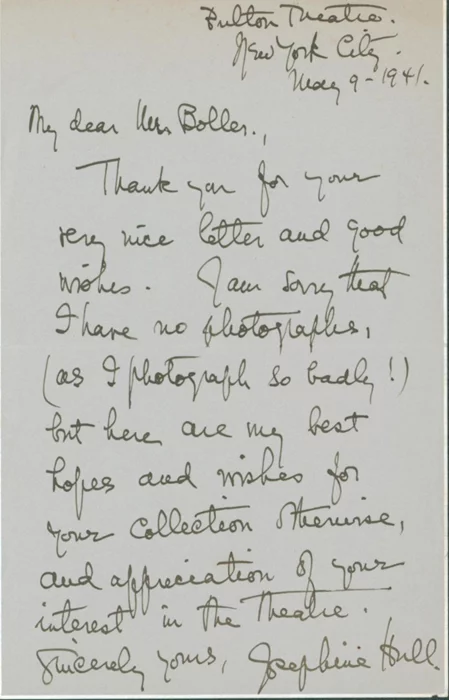 Josephine Hull autograph