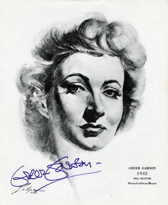 Greer Garson autograph