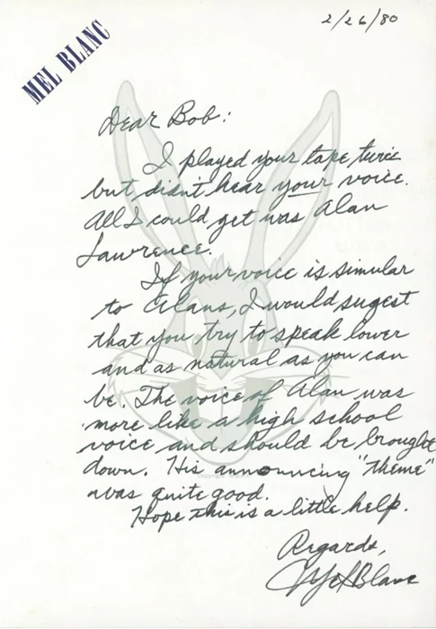 Mel Blanc autograph