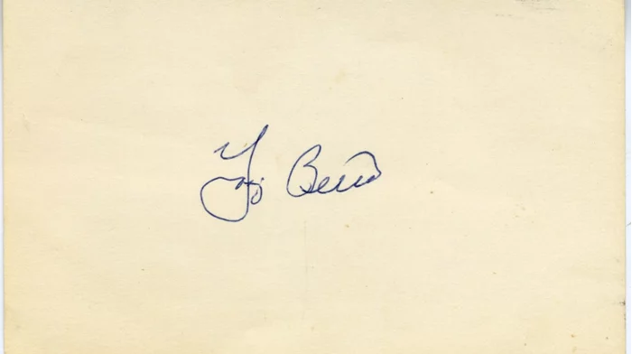 Yogi Berra autograph