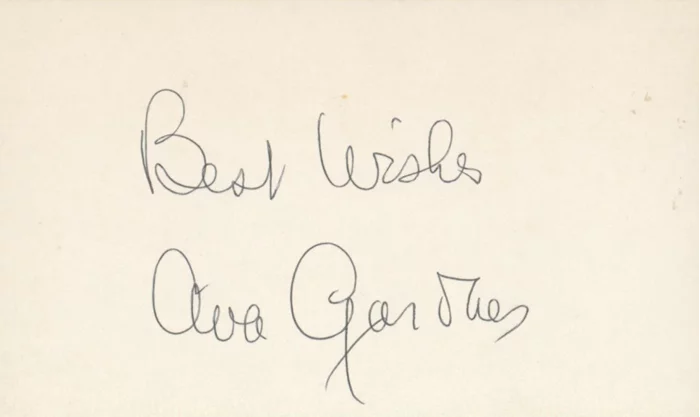 Ava Gardner autograph