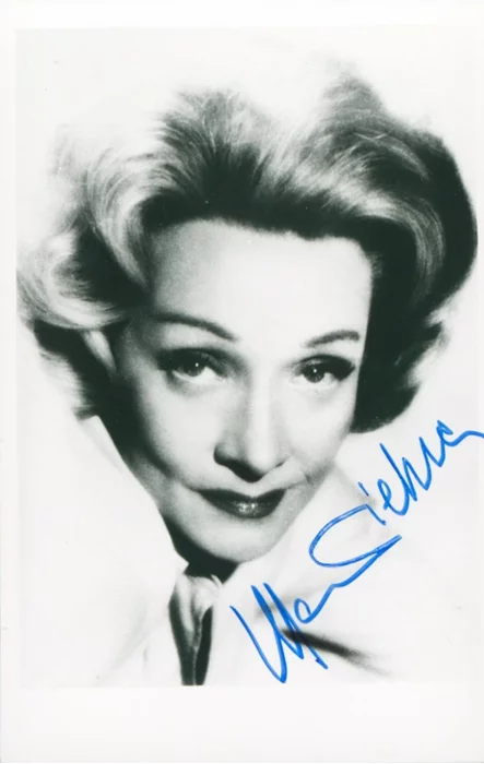 Marlene Dietrich autograph