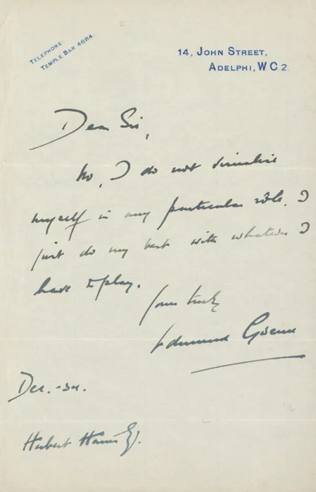 Edmund Gwenn autograph