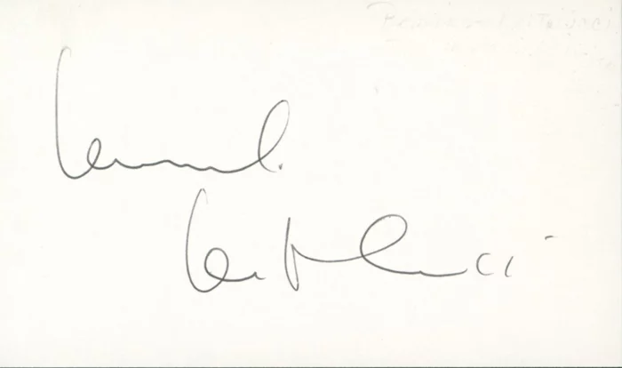 Bernardo Bertolucci autograph