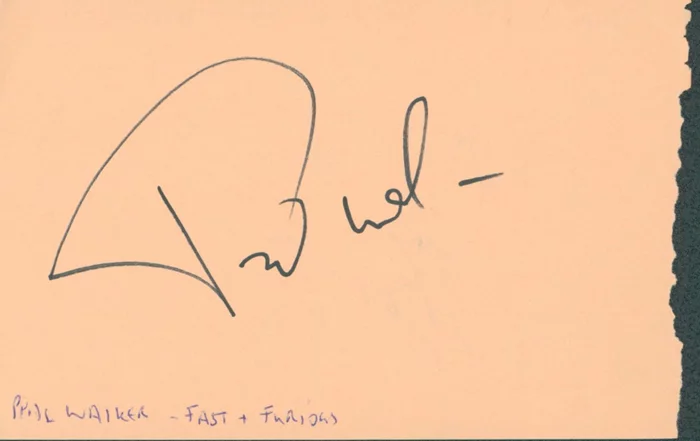 Paul Walker autograph