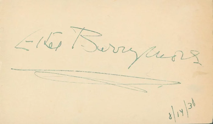 Ethel Barrymore autograph