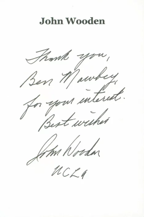 John Wooden autograph