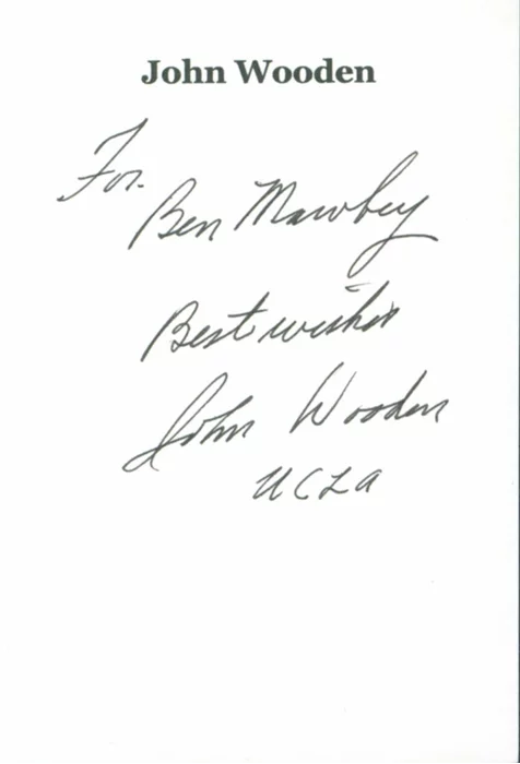John Wooden autograph