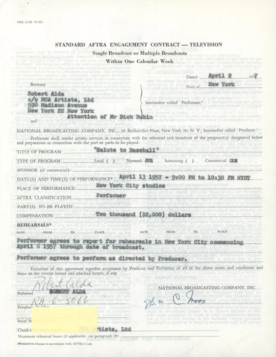 Robert Alda autograph