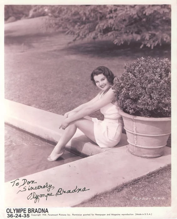 Olympe Bradna autograph