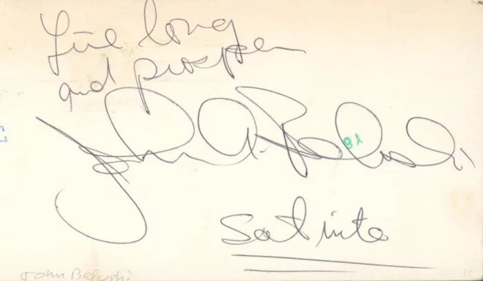 John Belushi autograph
