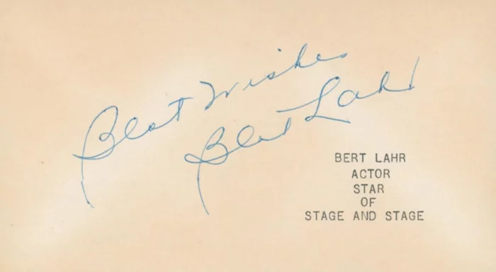Bert Lahr autograph