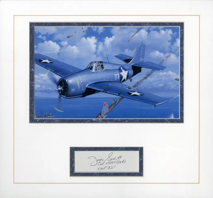 Jim Swett WWII Wildcat Ace autograph