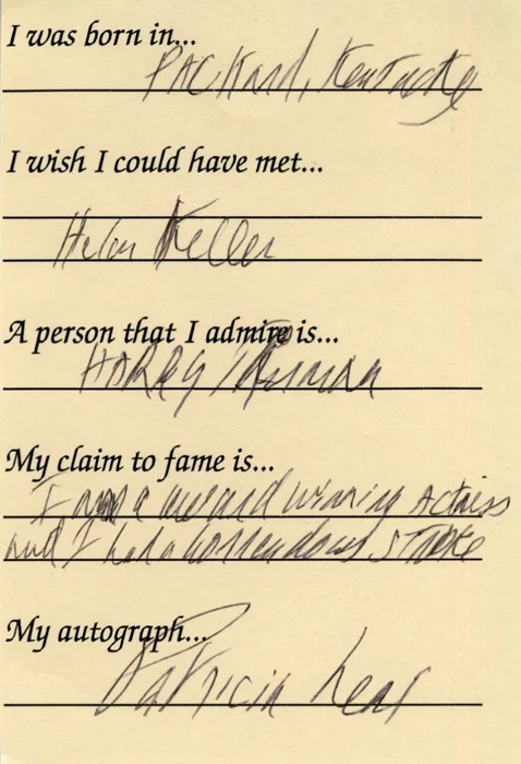 Patricia Neal autograph