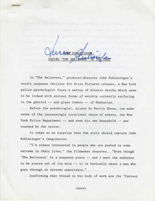 John Schlesinger autograph