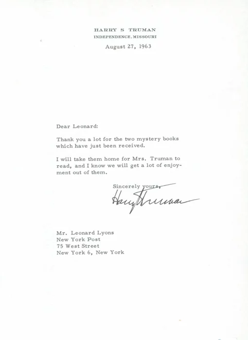 Harry Truman autograph