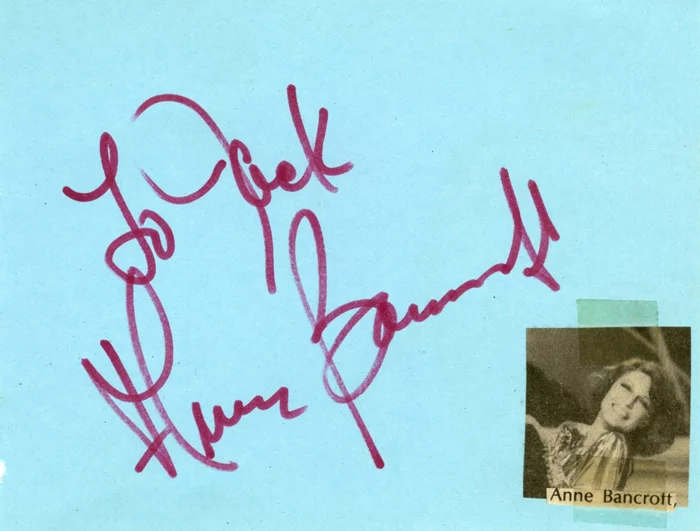 Anne Bancroft autograph