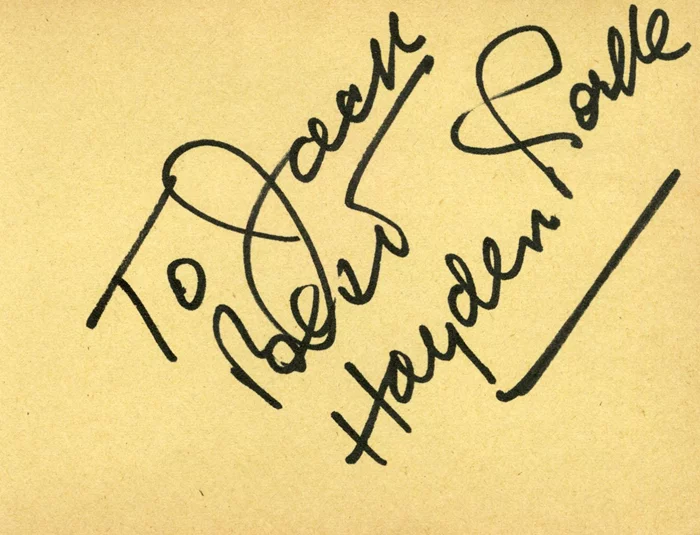 Hayden Rorke autograph