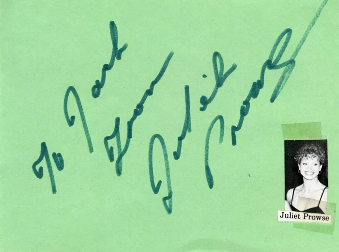 Juliet Prowse autograph