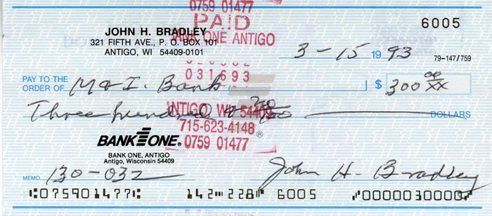 John Bradley autograph