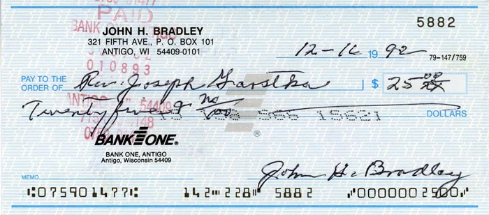 John Bradley autograph