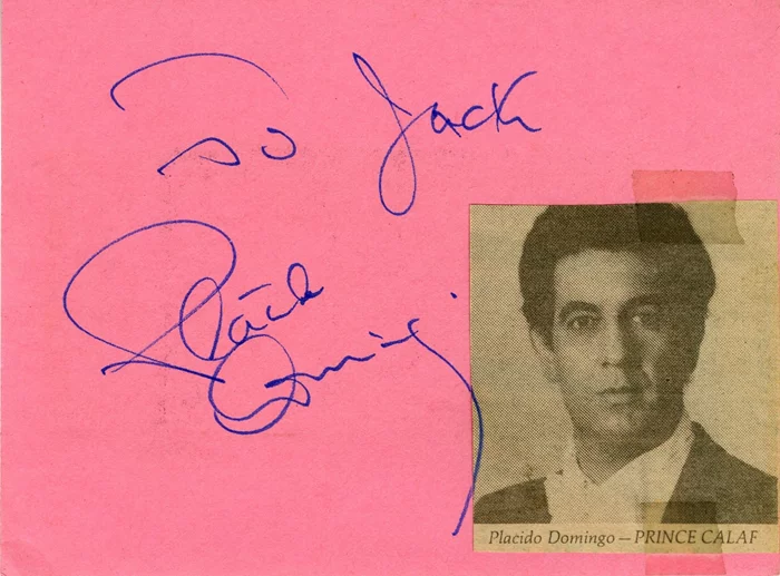 Placido Domingo autograph