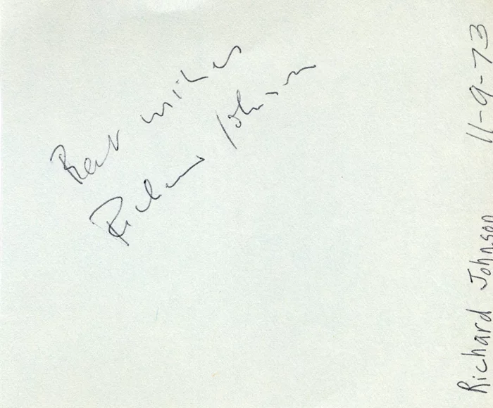 Richard Johnson autograph