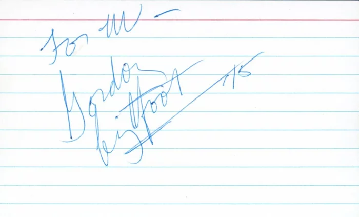 Gordon Lightfoot autograph