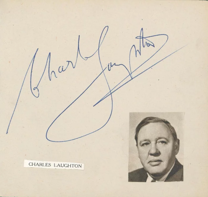 Charles Laughton autograph