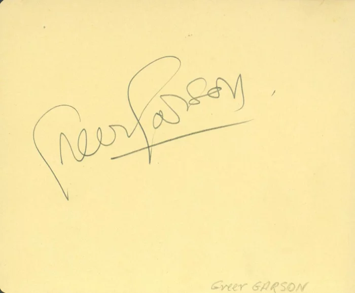 Greer Garson autograph