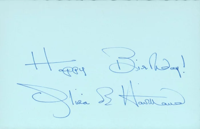 Olivia de Havilland autograph