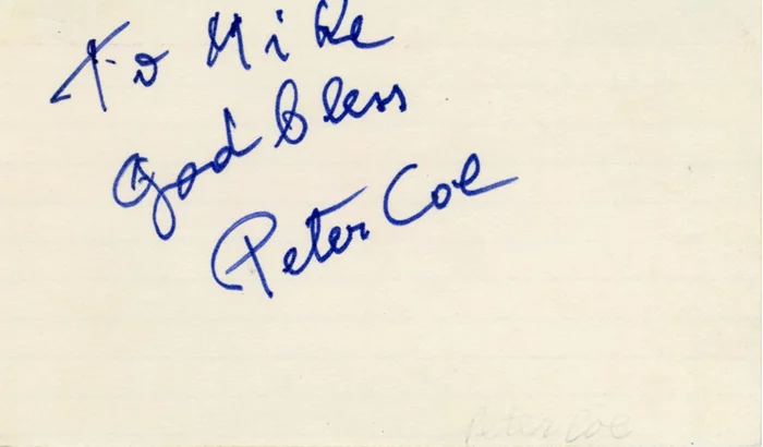 Peter Coe autograph