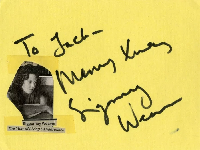 Sigourney Weaver autograph