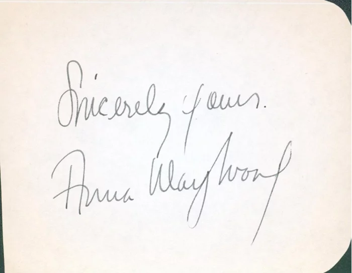 Anna May Wong autograph