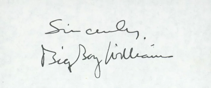 Big Boy Williams autograph