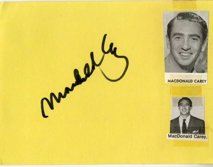 Macdonald Carey autograph