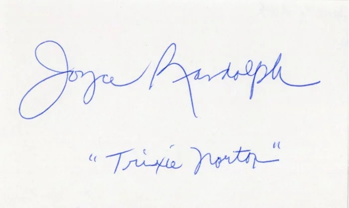 Joyce Randolph autograph
