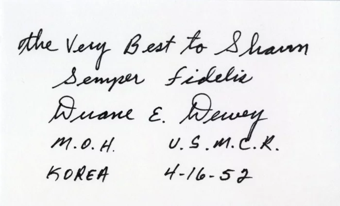 Duane E. Dewey autograph