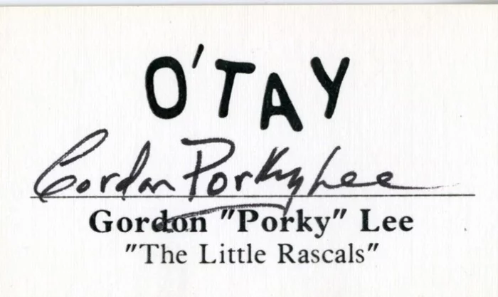 Gordon 'Porky' Lee autograph