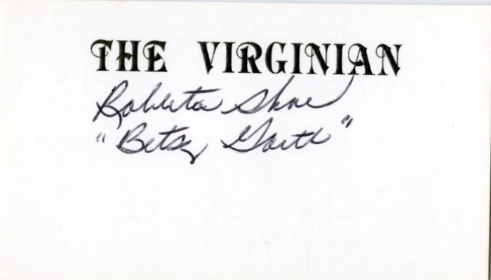 Roberta Shore autograph