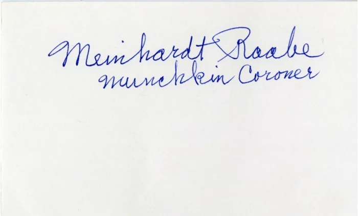 Meinhardt Raabe autograph