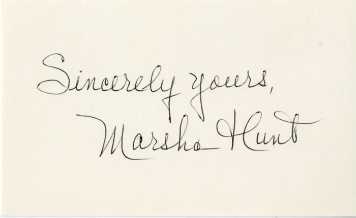 Marsha Hunt autograph