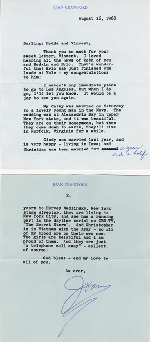 Joan Crawford autograph