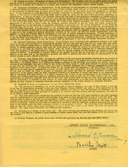 Martha Scott autograph