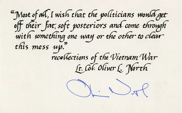 Oliver North autograph