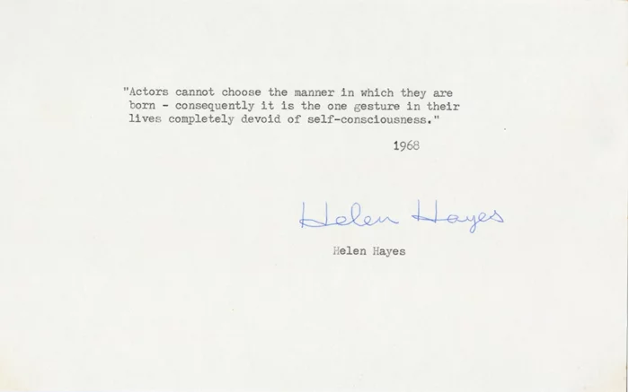 Helen Hayes autograph